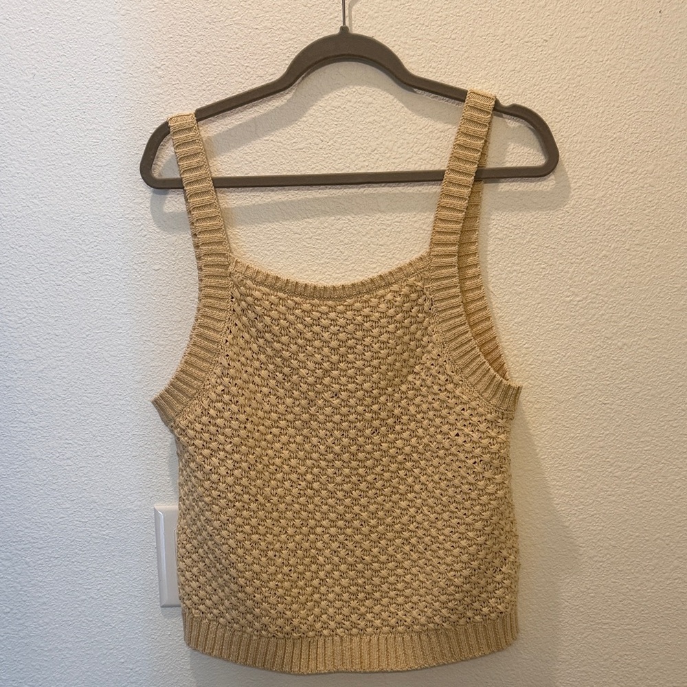 J. Crew Textured Knit Tank Top - Beige L